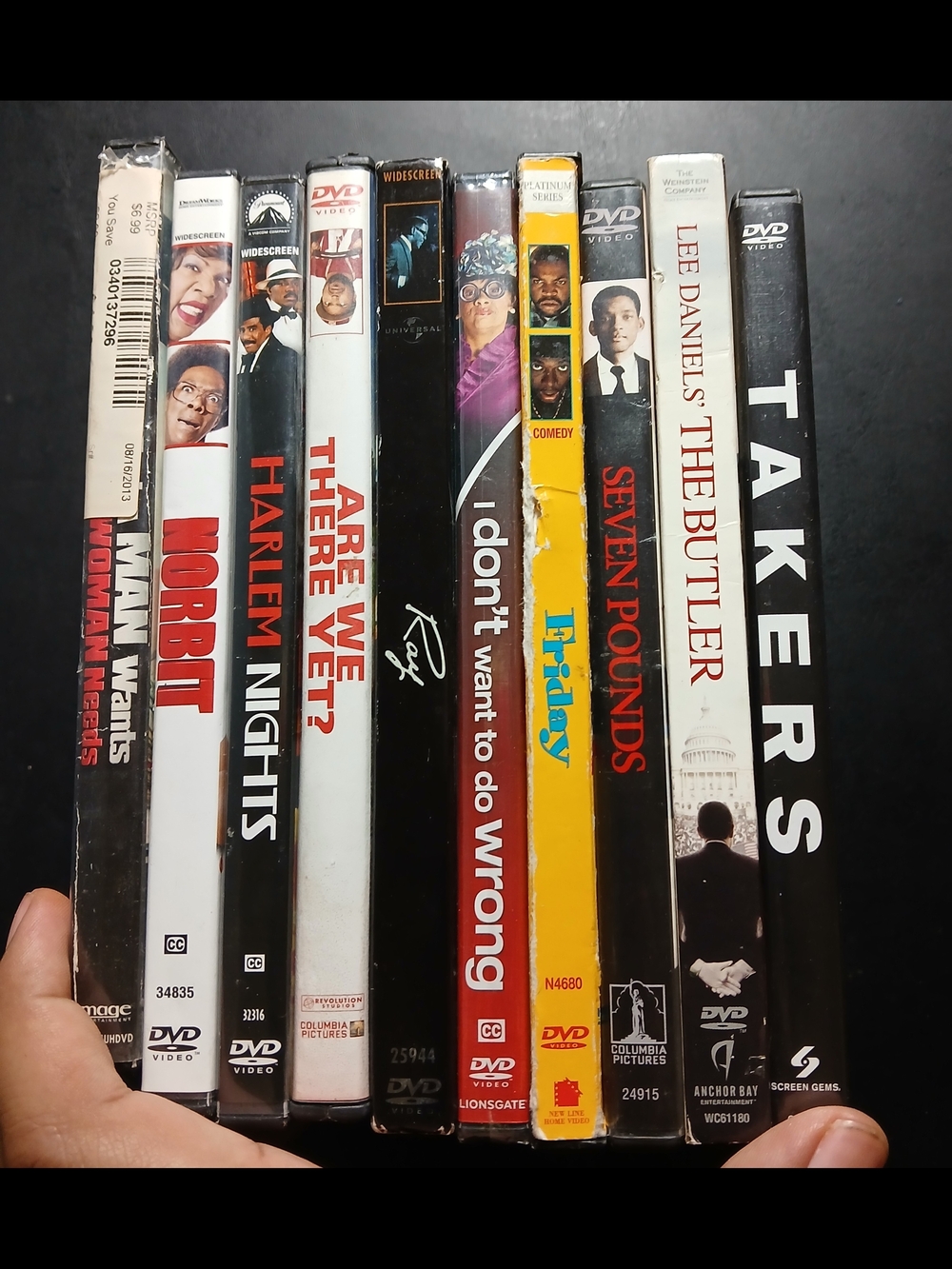 Assorted DVD Movie Collection - Black and White Spine Set